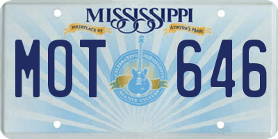 MS license plate MOT646