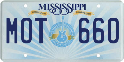 MS license plate MOT660