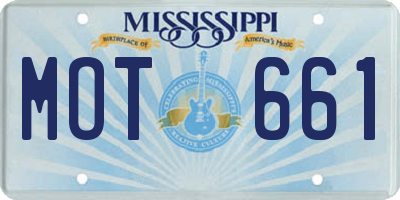 MS license plate MOT661