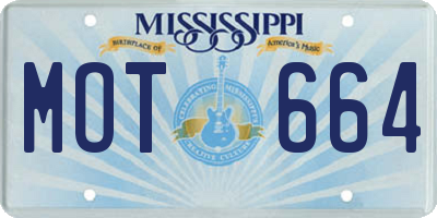 MS license plate MOT664