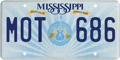 MS license plate MOT686
