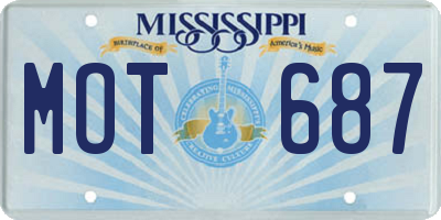 MS license plate MOT687