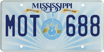 MS license plate MOT688