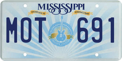 MS license plate MOT691