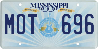 MS license plate MOT696