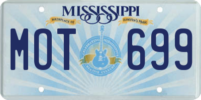 MS license plate MOT699