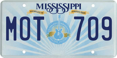 MS license plate MOT709