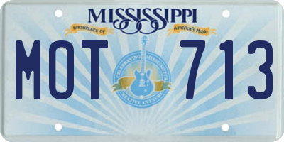 MS license plate MOT713