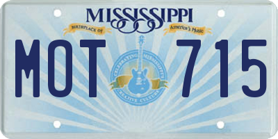 MS license plate MOT715