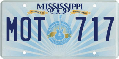 MS license plate MOT717