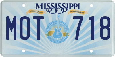 MS license plate MOT718