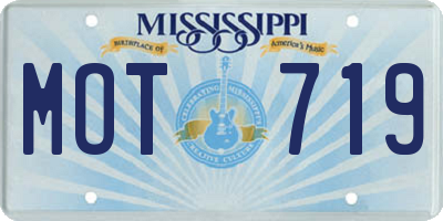 MS license plate MOT719