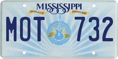 MS license plate MOT732