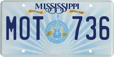 MS license plate MOT736