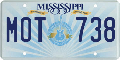 MS license plate MOT738