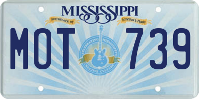 MS license plate MOT739
