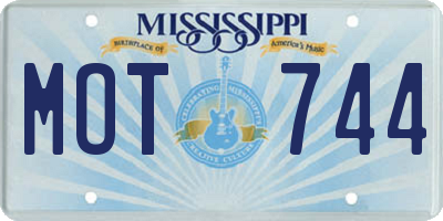 MS license plate MOT744