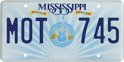 MS license plate MOT745