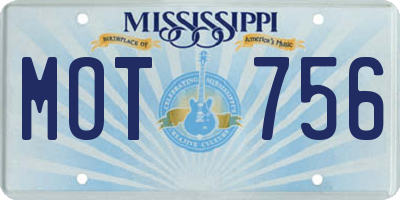 MS license plate MOT756