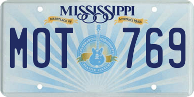 MS license plate MOT769