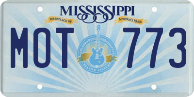MS license plate MOT773