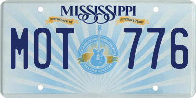MS license plate MOT776