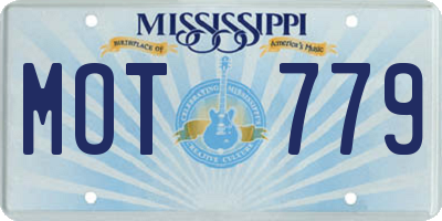 MS license plate MOT779