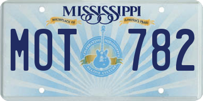 MS license plate MOT782