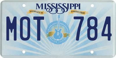 MS license plate MOT784