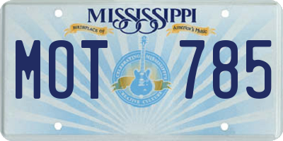 MS license plate MOT785