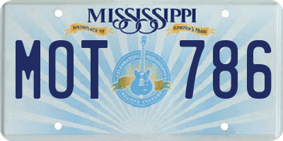 MS license plate MOT786