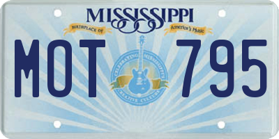 MS license plate MOT795