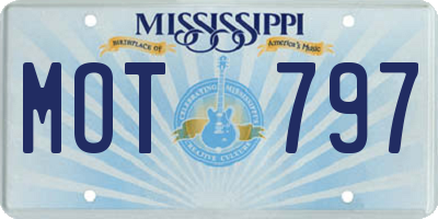 MS license plate MOT797