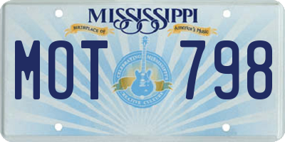 MS license plate MOT798