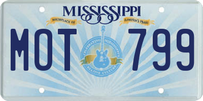MS license plate MOT799