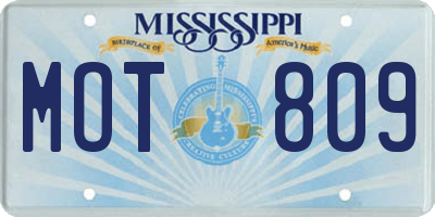 MS license plate MOT809