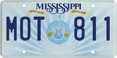 MS license plate MOT811