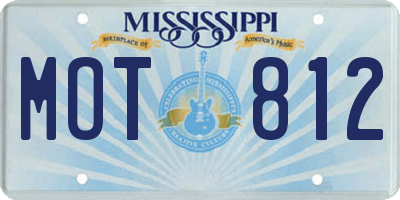 MS license plate MOT812