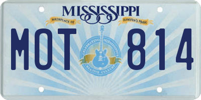 MS license plate MOT814