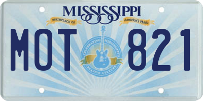 MS license plate MOT821