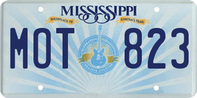 MS license plate MOT823
