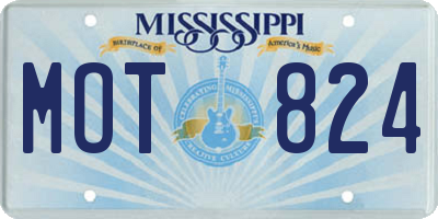 MS license plate MOT824