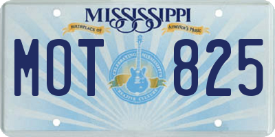 MS license plate MOT825
