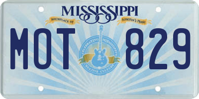 MS license plate MOT829