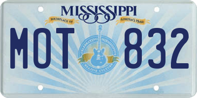 MS license plate MOT832
