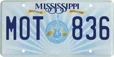 MS license plate MOT836
