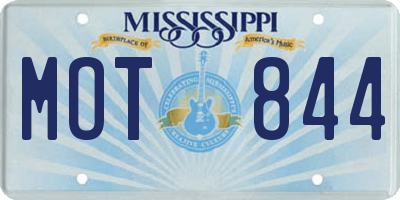 MS license plate MOT844