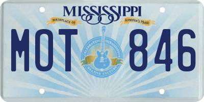 MS license plate MOT846