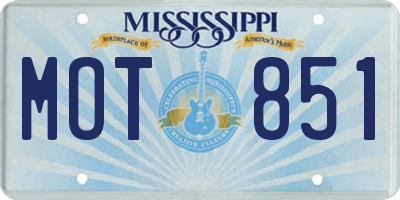 MS license plate MOT851