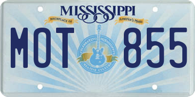 MS license plate MOT855